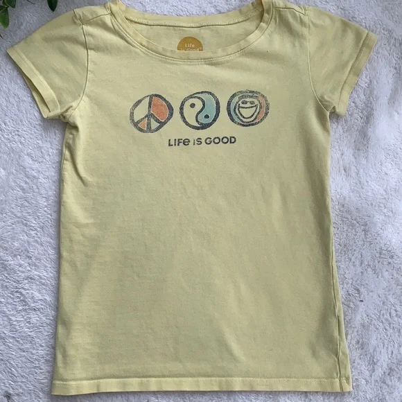 Life Is Good Yellow Girls T-shirt 7/8 - Picture 8 of 12